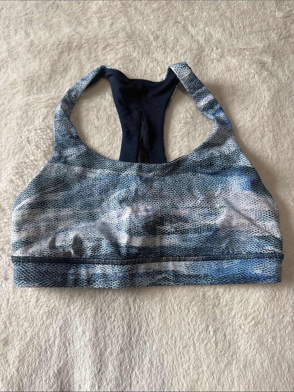 lululemon athletica Blue Patterned Racerback Sports Bra Size 6